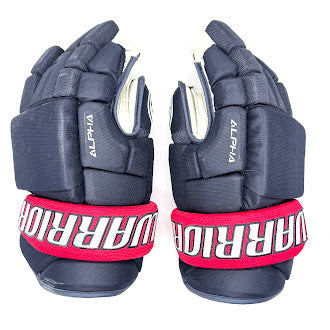 Gants Warrior Alpha Pro d'occasion (bleu marine foncé/rouge)